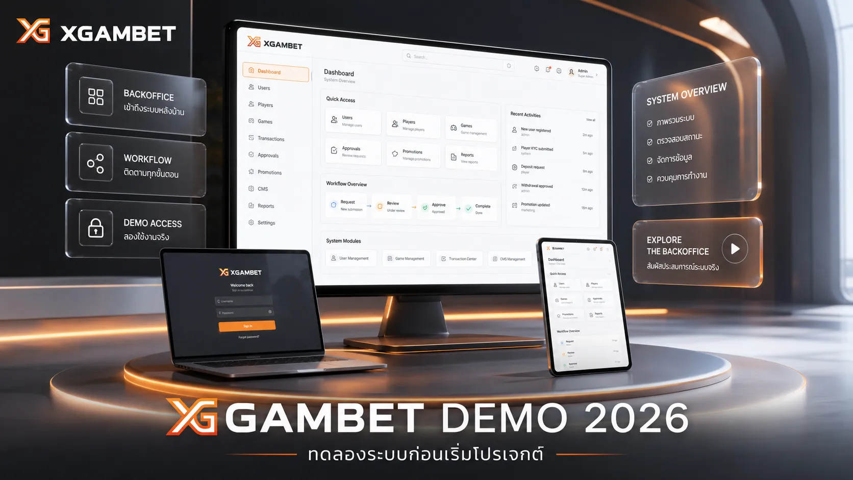 ทดลองระบบ XGAMBET และดูระบบหลังบ้าน