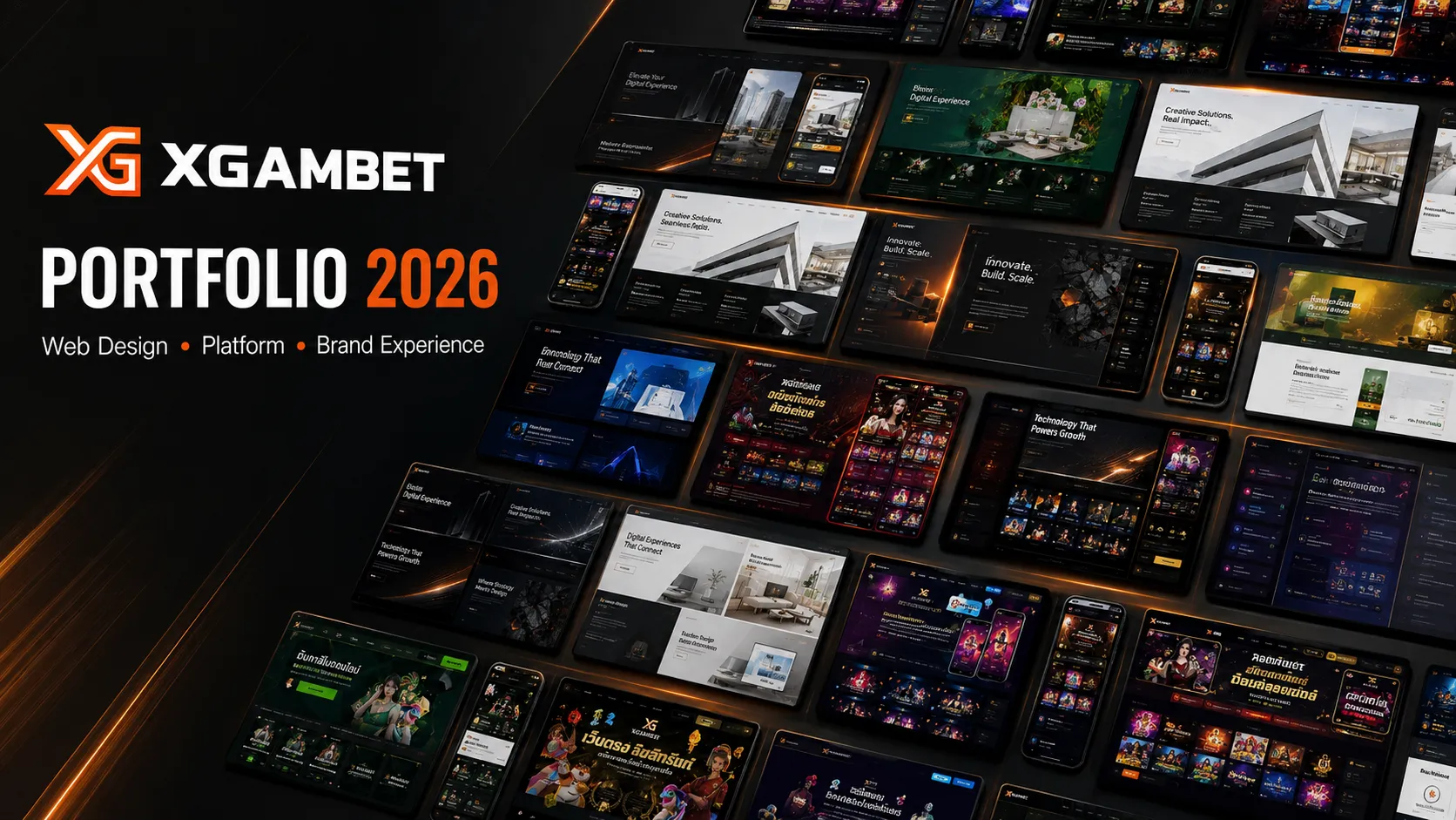 ผลงาน XGAMBET 2026 ตัวอย่างเว็บไซต์และงานออกแบบ